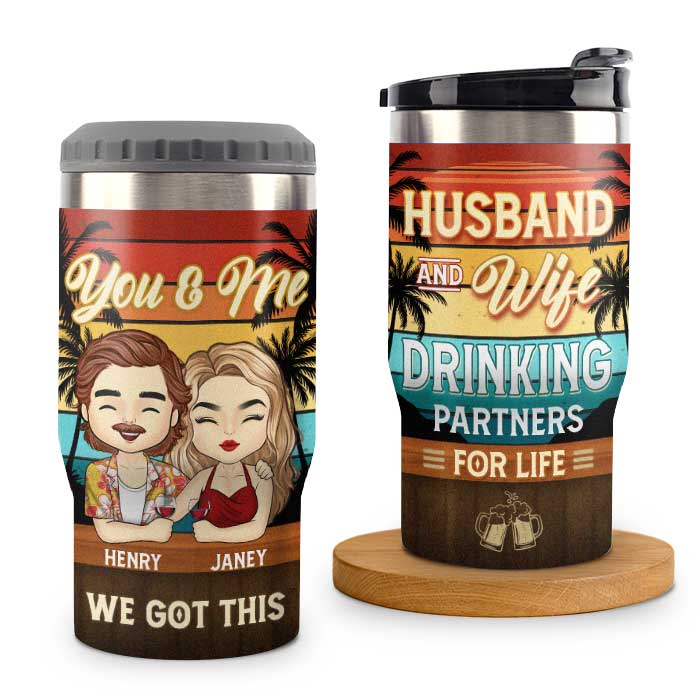 Bebotd Personalized Can Cooler - Your Ultimate Drinking & Travel Partner - Custom Gift for Couples, Husband & Wife