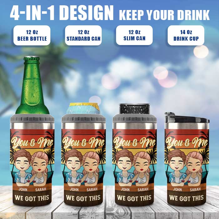Bebotd Personalized Can Cooler - Your Ultimate Drinking & Travel Partner - Custom Gift for Couples, Husband & Wife