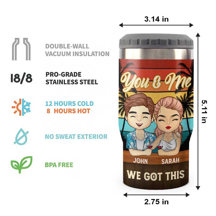 Bebotd Personalized Can Cooler - Your Ultimate Drinking & Travel Partner - Custom Gift for Couples, Husband & Wife