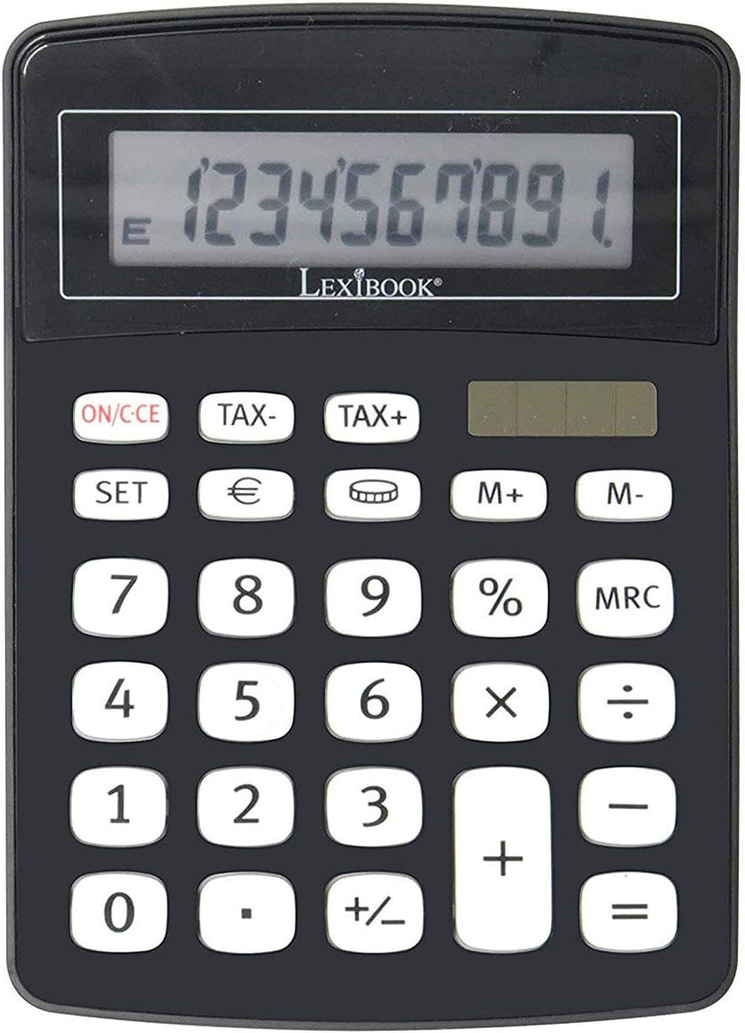 Bebotd Lexibook EL226 Smart Euro & Tax Calculator | Dual Power, Solar Powered, Sleek Black