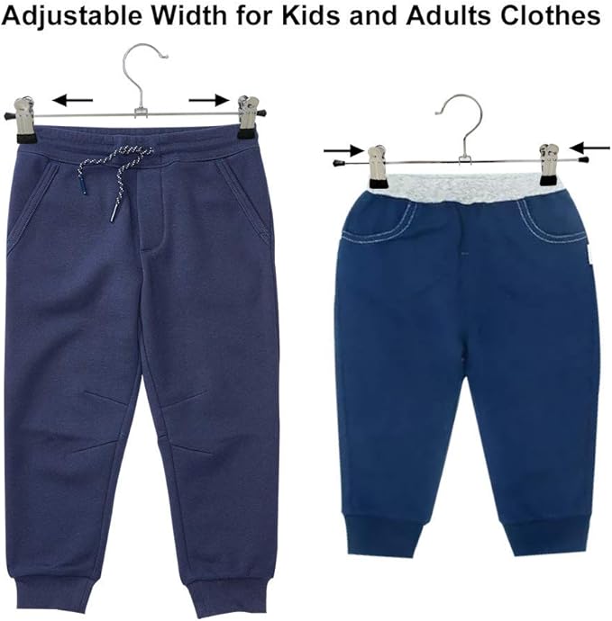 Heavy Duty Pant & Jeans Hangers with Clips - 20 Pack Space Saving Closet Organizer