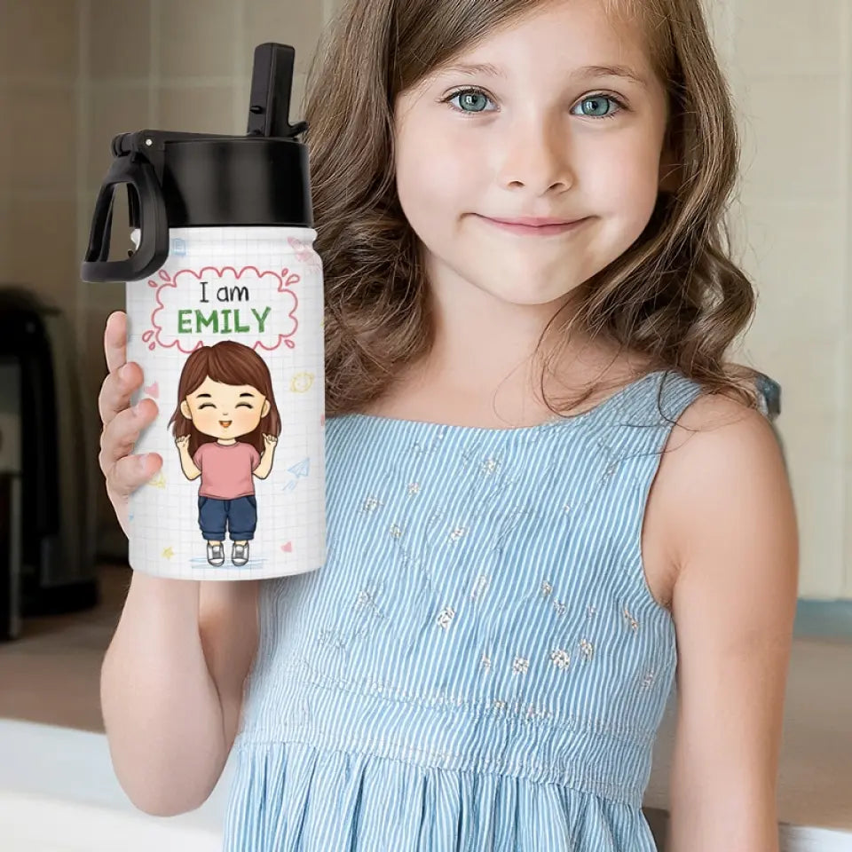 Bebotd I Am Kind - Personalized Custom Kid Water Bottle - Back To School Gift For Kid, Grandkid