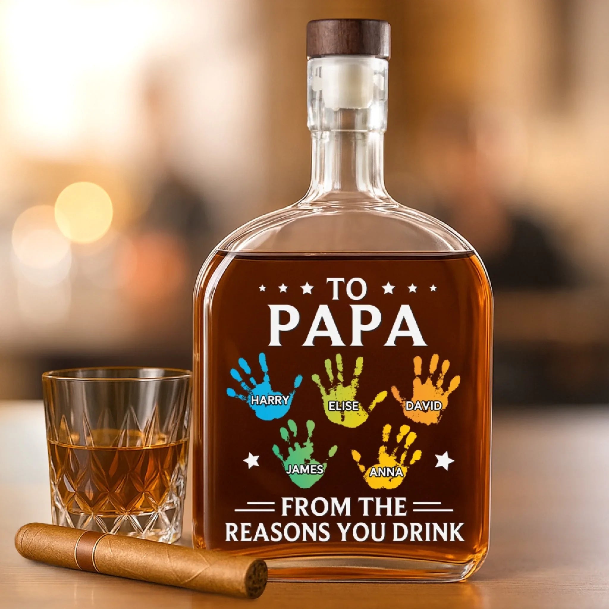 Bebotd To My First And Forever Hero - Family Personalized Custom Whiskey Bottle - Father's Day, Gift For Dad, Grandpa