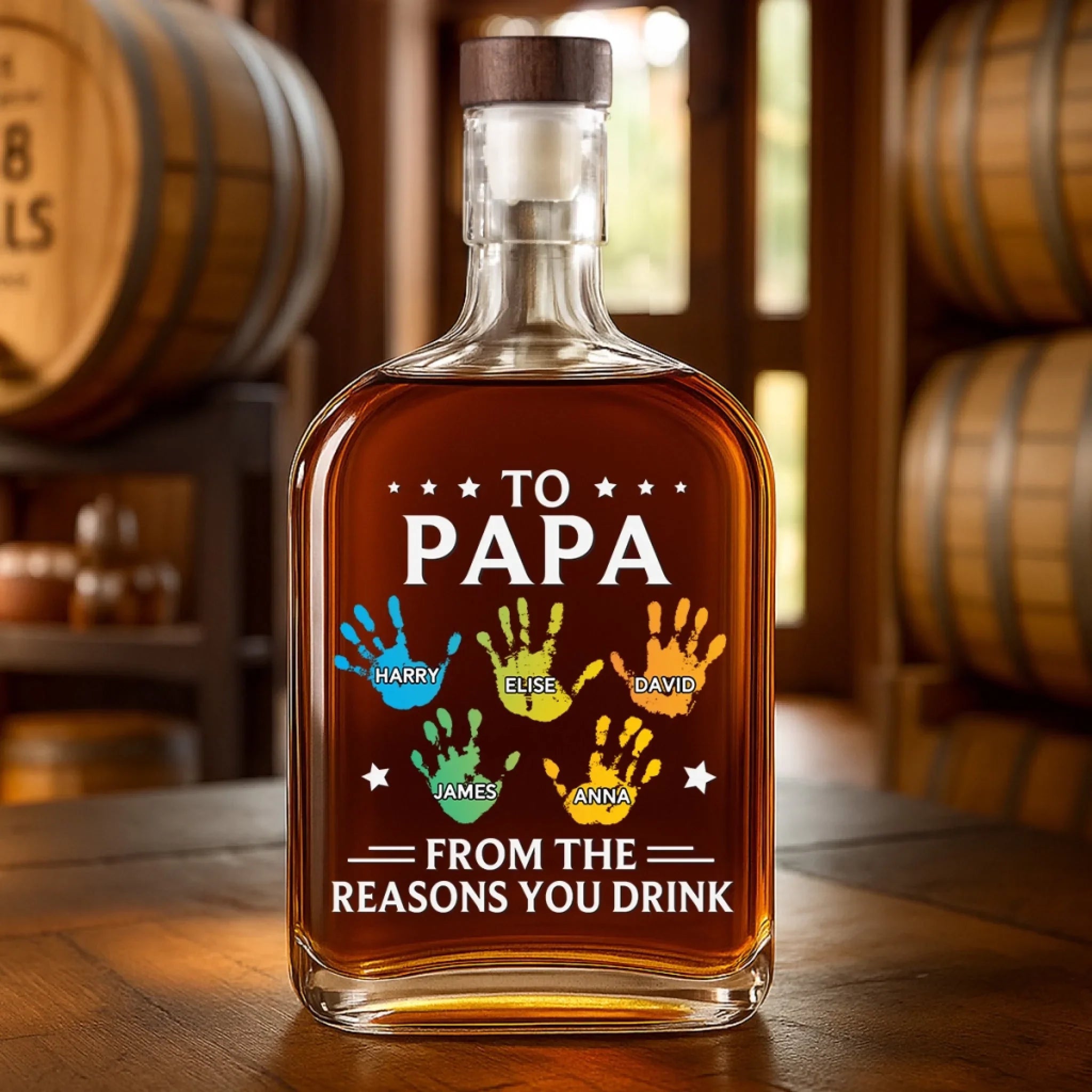 Bebotd To My First And Forever Hero - Family Personalized Custom Whiskey Bottle - Father's Day, Gift For Dad, Grandpa