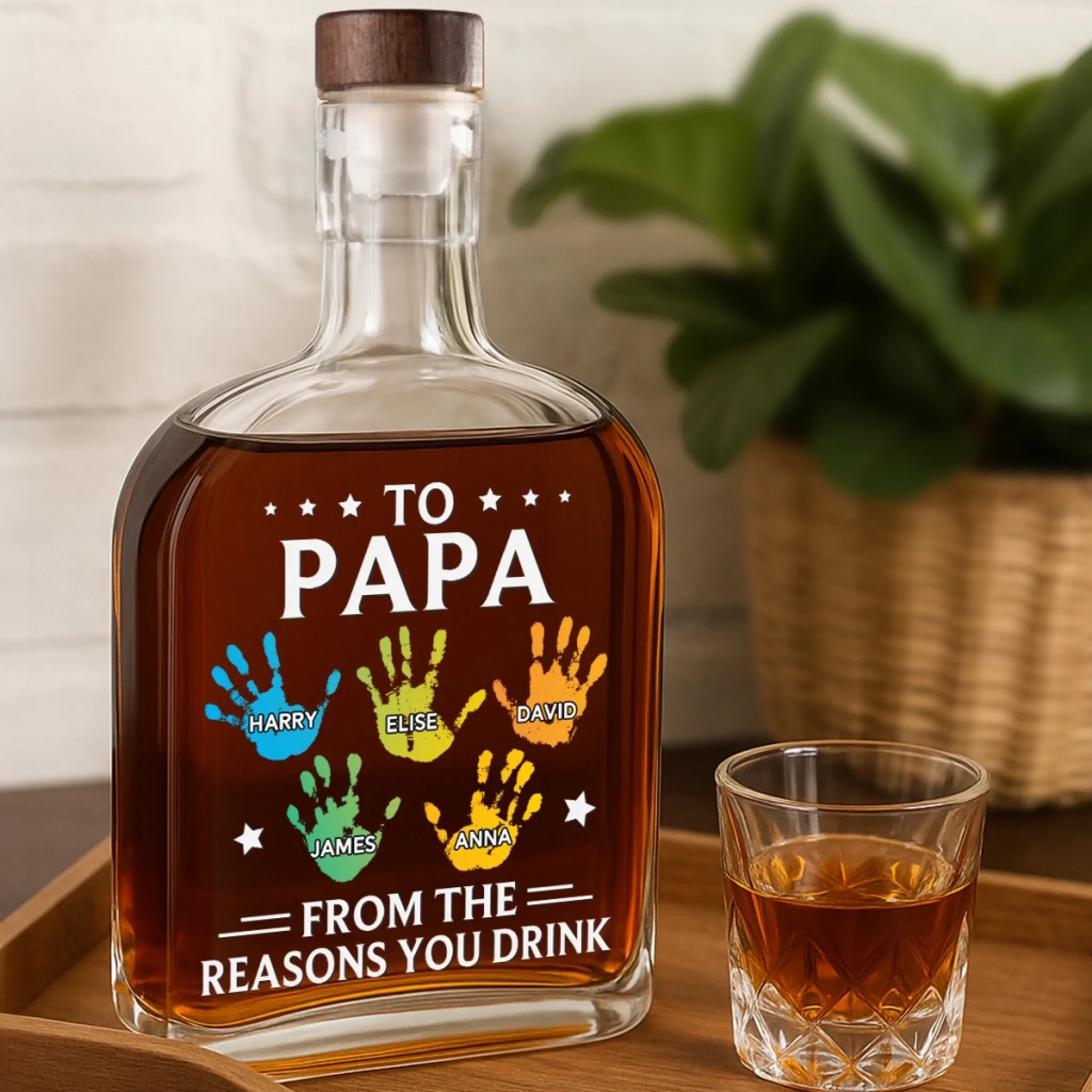Bebotd To My First And Forever Hero - Family Personalized Custom Whiskey Bottle - Father's Day, Gift For Dad, Grandpa
