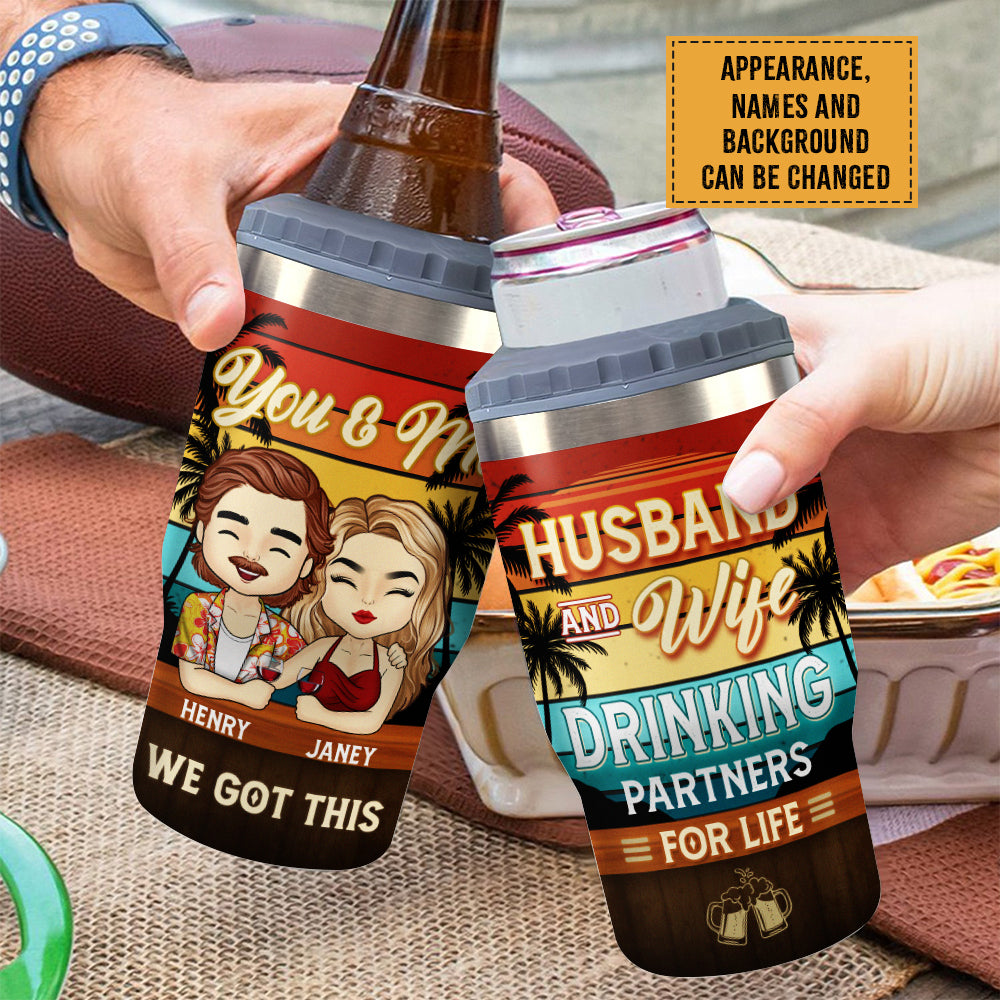 Bebotd Personalized Can Cooler - Your Ultimate Drinking & Travel Partner - Custom Gift for Couples, Husband & Wife