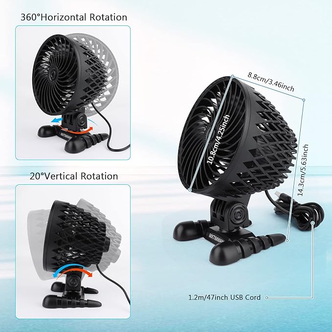 5pcs Powerful Mini USB Fan for Desk | Silent Personal Cooling | Home, Office, Car, Camping