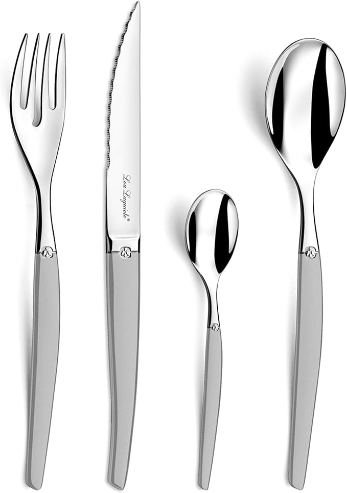 Bebotd Lou Laguiole Jet – 24-Piece Designer Cutlery Set | Perfect for Dining & Gifting
