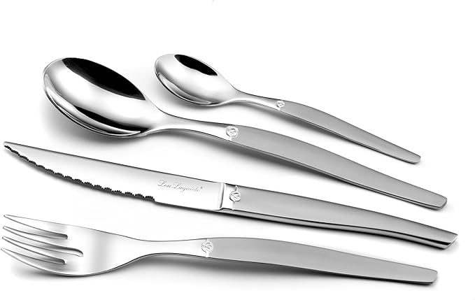 Bebotd Lou Laguiole Jet – 24-Piece Designer Cutlery Set | Perfect for Dining & Gifting