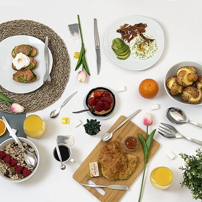Bebotd Lou Laguiole Jet – 24-Piece Designer Cutlery Set | Perfect for Dining & Gifting
