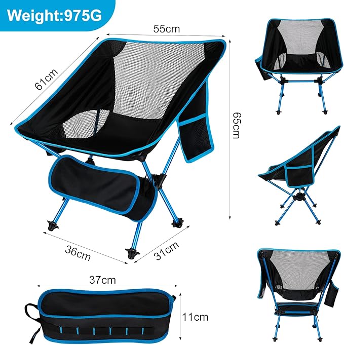 Bebotd Ultra-Light Folding Camping Chair – Portable & Durable Outdoor Seat for Beach, Hiking, Fishing & Travel (Max 150kg)