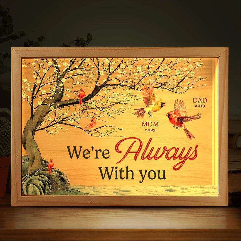 Bebotd Memorial Personalized Frame Light Box – “Remember We’re Always With You” Sympathy Gift